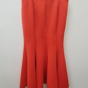 Long orange skirt